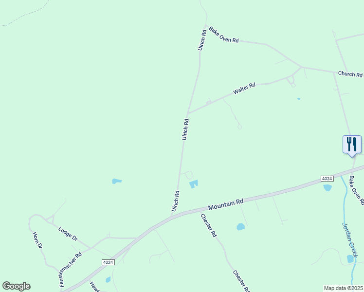 map of restaurants, bars, coffee shops, grocery stores, and more near 8698 Ulrich Road in Germansville