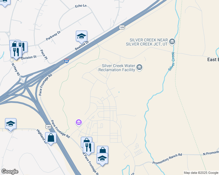 map of restaurants, bars, coffee shops, grocery stores, and more near 7042 Woods Rose Drive in Park City
