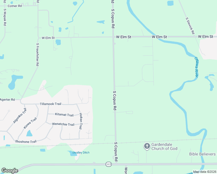 map of restaurants, bars, coffee shops, grocery stores, and more near 636 South Copus Road in Lima