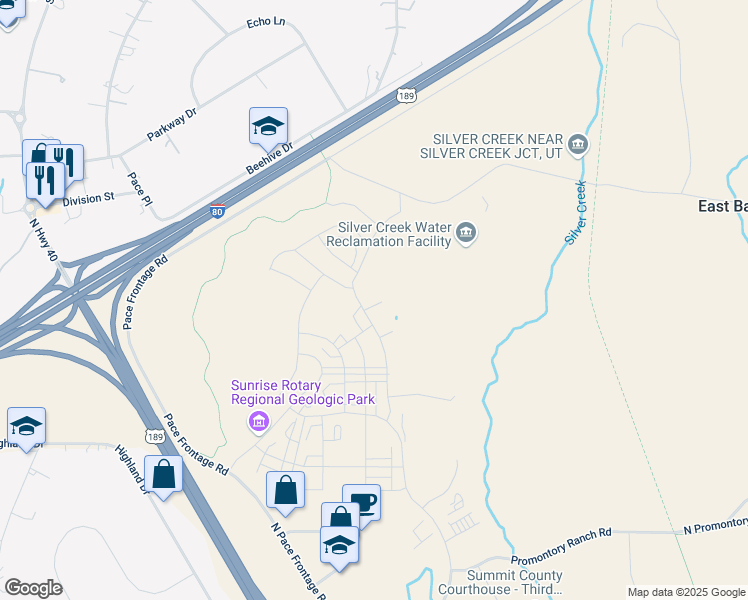 map of restaurants, bars, coffee shops, grocery stores, and more near 1371 Snowberry Circle in Park City