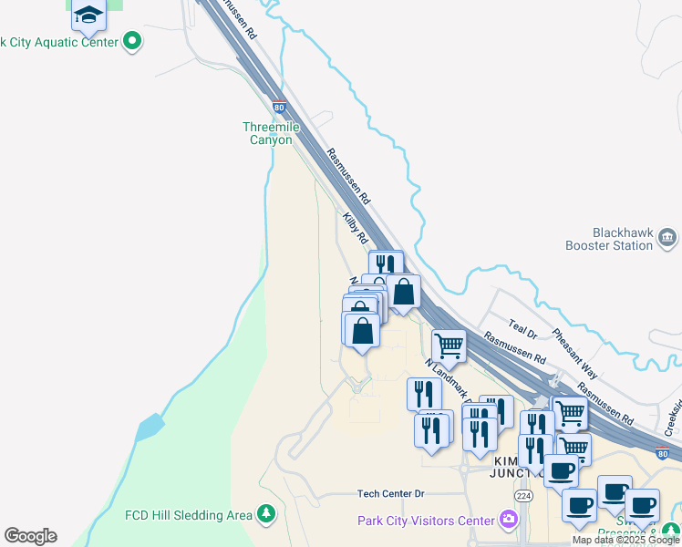 map of restaurants, bars, coffee shops, grocery stores, and more near 6905 North 2200 West in Park City