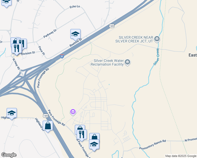 map of restaurants, bars, coffee shops, grocery stores, and more near 7135 Woods Rose Drive in Park City