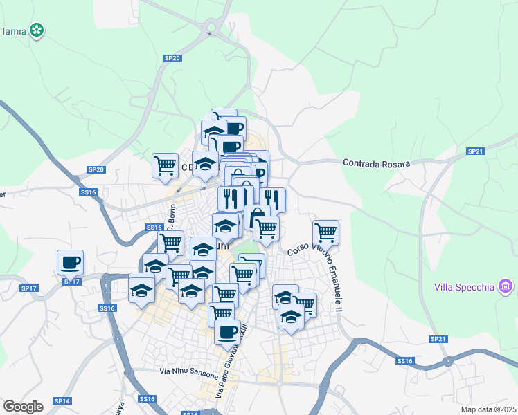 map of restaurants, bars, coffee shops, grocery stores, and more near 1 Via Ercole Ghionda in Ostuni
