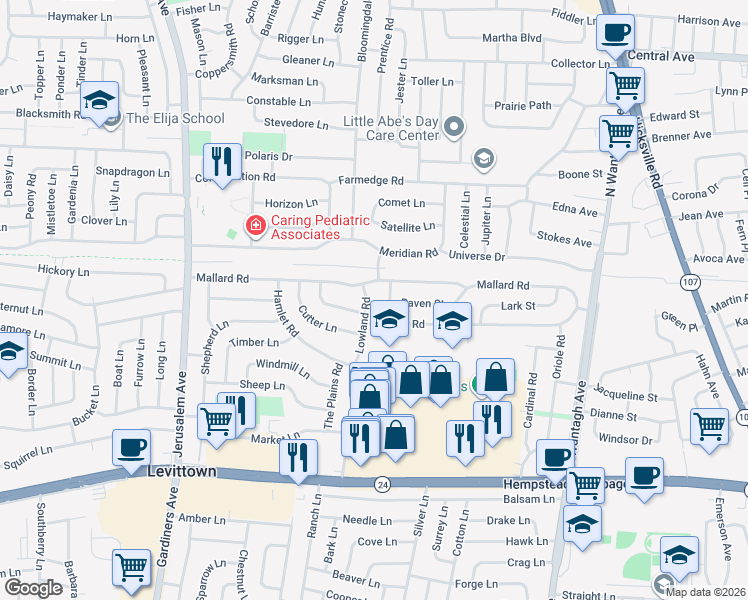 map of restaurants, bars, coffee shops, grocery stores, and more near in Nassau County