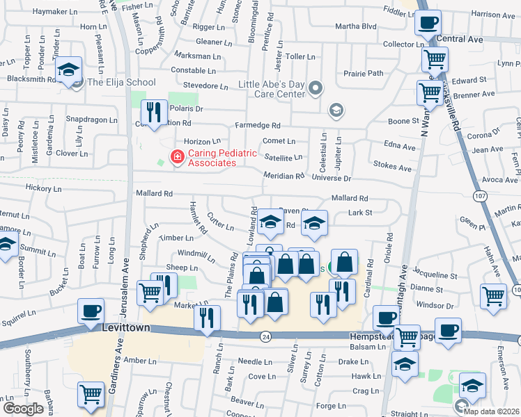 map of restaurants, bars, coffee shops, grocery stores, and more near in Nassau County