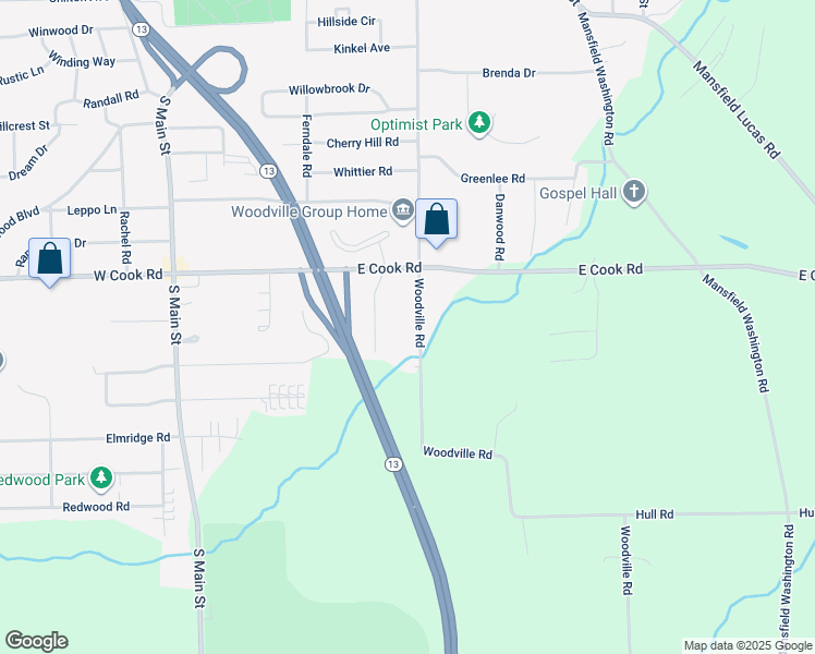 map of restaurants, bars, coffee shops, grocery stores, and more near 925 Brookfield Drive in Mansfield