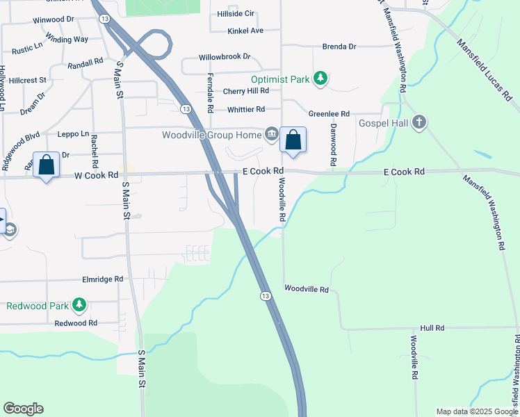 map of restaurants, bars, coffee shops, grocery stores, and more near 925 Brookfield Drive in Mansfield