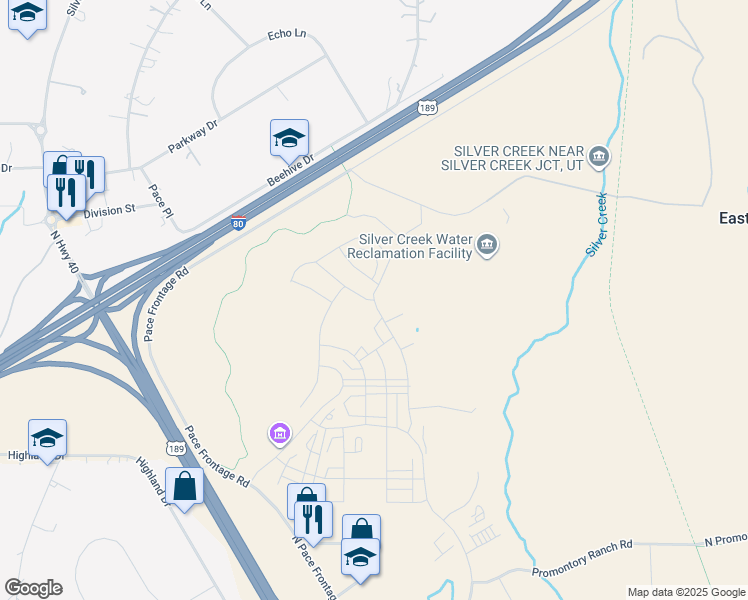 map of restaurants, bars, coffee shops, grocery stores, and more near 7054 Woods Rose Drive in Park City