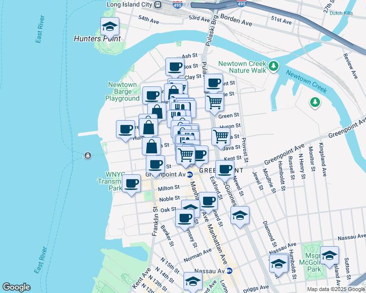 map of restaurants, bars, coffee shops, grocery stores, and more near in Brooklyn