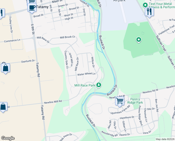 map of restaurants, bars, coffee shops, grocery stores, and more near 16 Cobblestone Drive in Easton