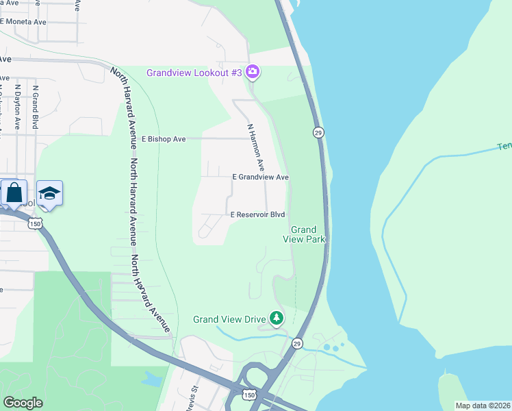 map of restaurants, bars, coffee shops, grocery stores, and more near 2419 East Reservoir Boulevard in Peoria