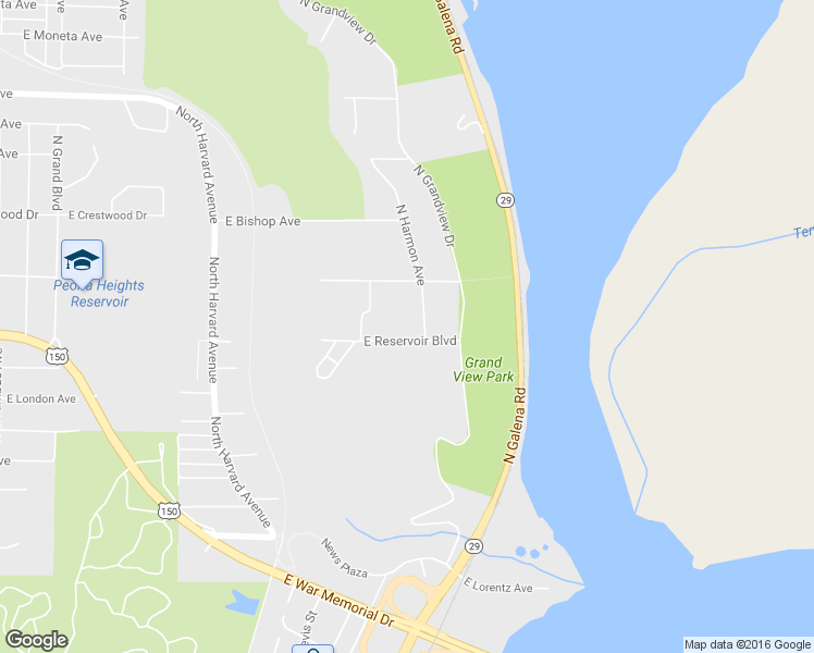 map of restaurants, bars, coffee shops, grocery stores, and more near 2419 E Reservoir Blvd in Peoria