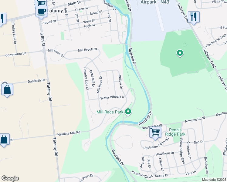 map of restaurants, bars, coffee shops, grocery stores, and more near 16 Cobblestone Drive in Easton