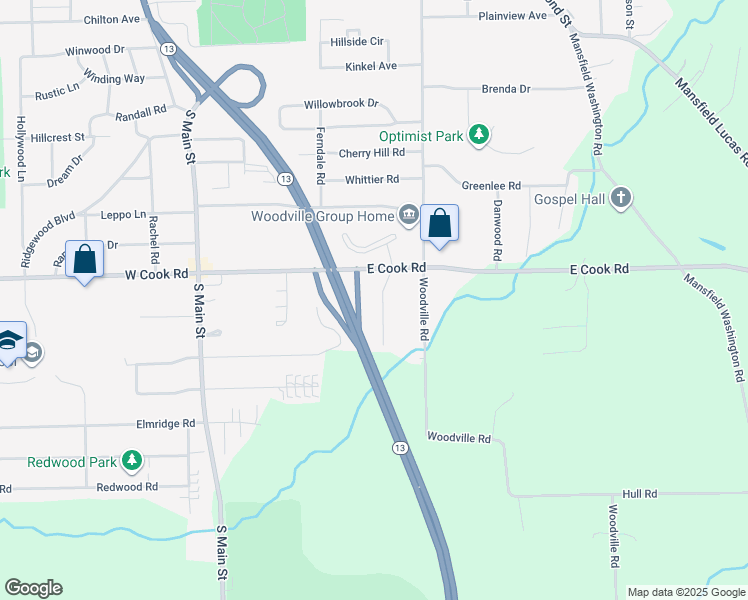 map of restaurants, bars, coffee shops, grocery stores, and more near 890 Brookfield Dr in Mansfield