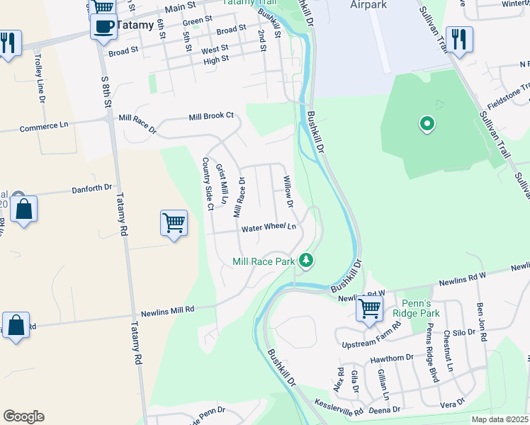 map of restaurants, bars, coffee shops, grocery stores, and more near 3 Stone Creek Court in Easton