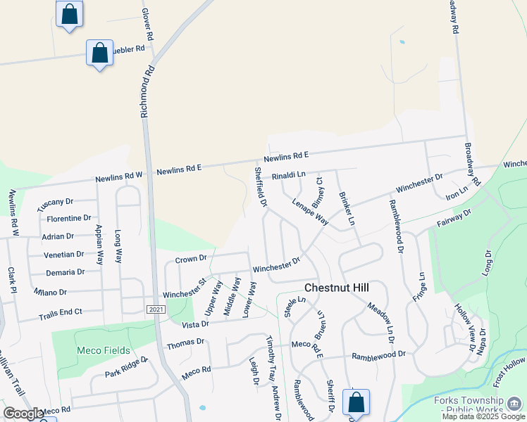 map of restaurants, bars, coffee shops, grocery stores, and more near 2866 Homestead Drive in Easton
