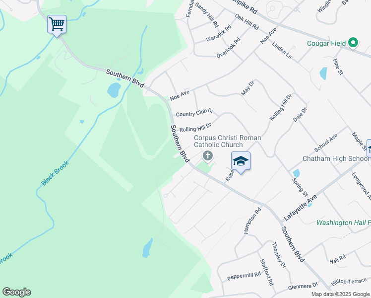 map of restaurants, bars, coffee shops, grocery stores, and more near 10 Jensen Ct in Chatham