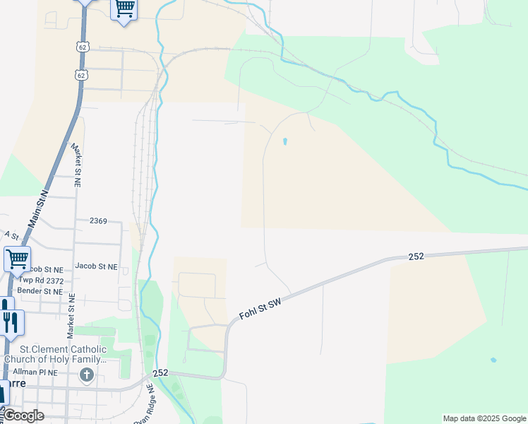 map of restaurants, bars, coffee shops, grocery stores, and more near Sterilite Street Northeast in Navarre
