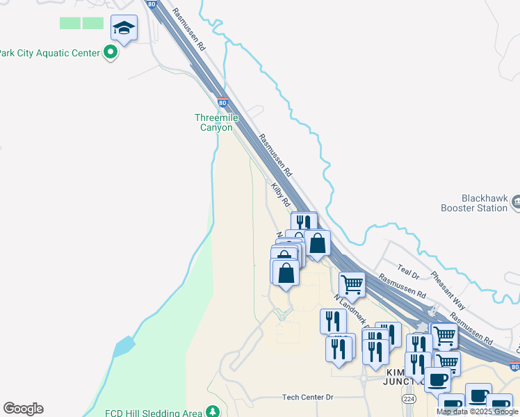 map of restaurants, bars, coffee shops, grocery stores, and more near 7035 North 2200 West in Park City