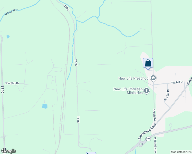 map of restaurants, bars, coffee shops, grocery stores, and more near 170 T585 in Saxonburg