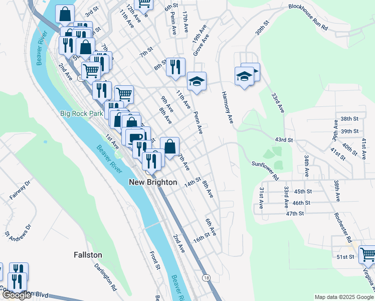 map of restaurants, bars, coffee shops, grocery stores, and more near 1218 8th Avenue in New Brighton