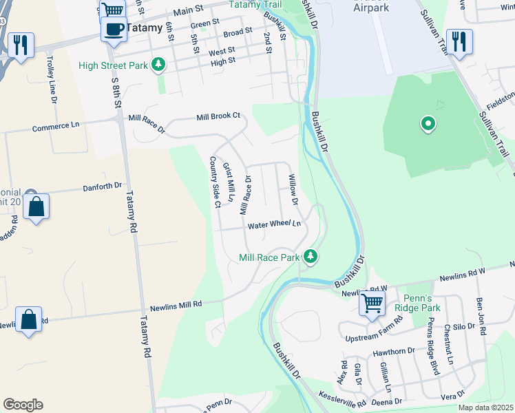 map of restaurants, bars, coffee shops, grocery stores, and more near 4 Stone Creek Court in Easton
