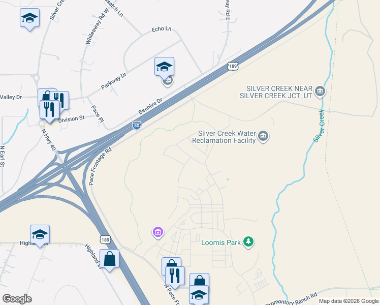 map of restaurants, bars, coffee shops, grocery stores, and more near 7096 Woods Rose Drive in Park City