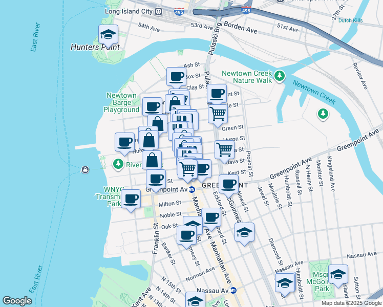map of restaurants, bars, coffee shops, grocery stores, and more near in Brooklyn