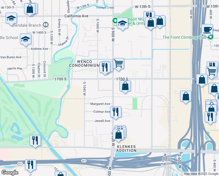 map of restaurants, bars, coffee shops, grocery stores, and more near in Salt Lake City