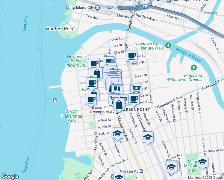 map of restaurants, bars, coffee shops, grocery stores, and more near in Brooklyn