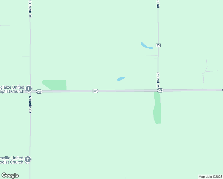 map of restaurants, bars, coffee shops, grocery stores, and more near 631 Ohio 309 in Ada
