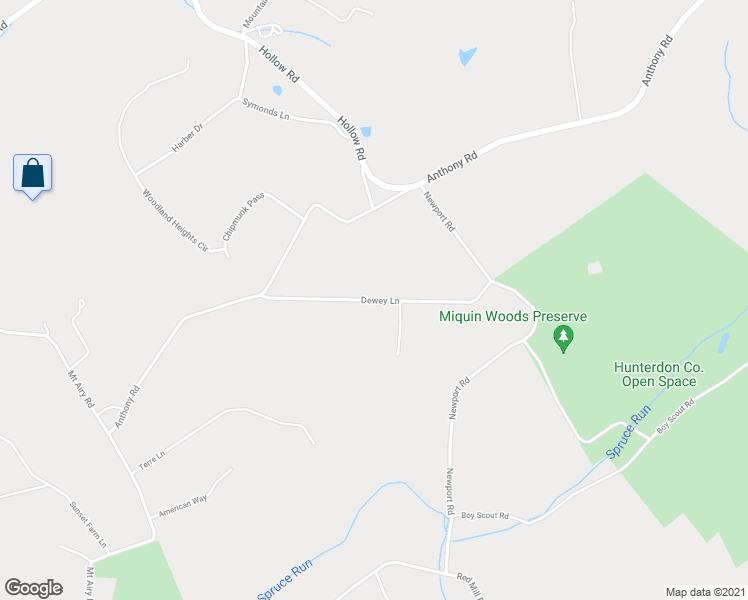 map of restaurants, bars, coffee shops, grocery stores, and more near 52-98 Dewey Lane in Glen Gardner