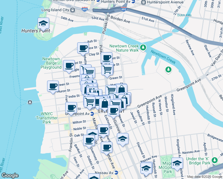 map of restaurants, bars, coffee shops, grocery stores, and more near in Brooklyn