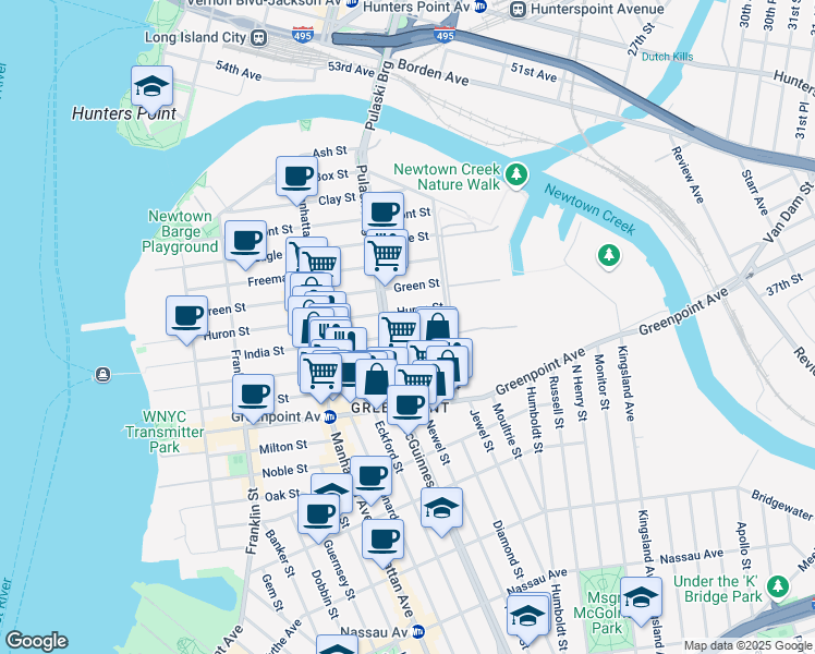 map of restaurants, bars, coffee shops, grocery stores, and more near in Brooklyn