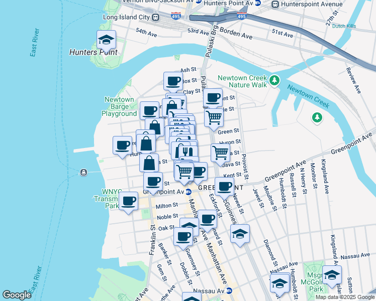 map of restaurants, bars, coffee shops, grocery stores, and more near in Brooklyn