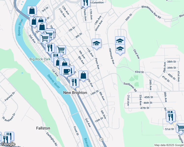 map of restaurants, bars, coffee shops, grocery stores, and more near 1218 8th Avenue in New Brighton