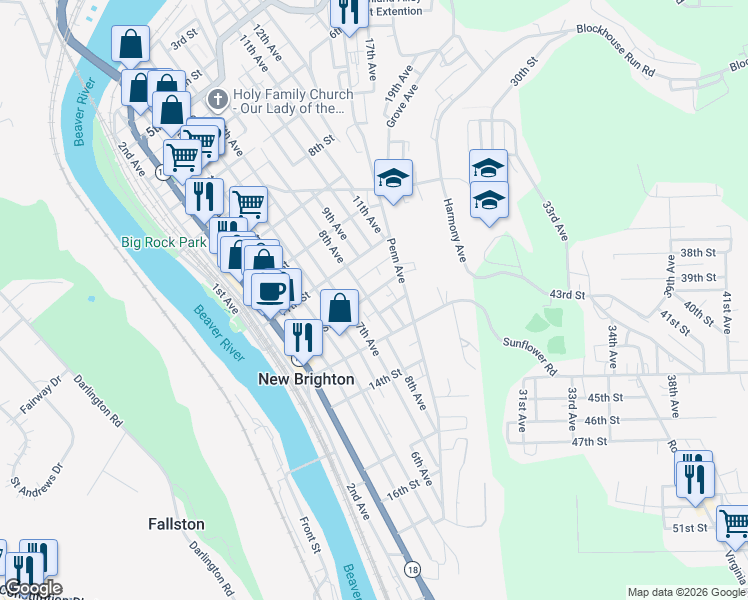 map of restaurants, bars, coffee shops, grocery stores, and more near 1218 8th Avenue in New Brighton