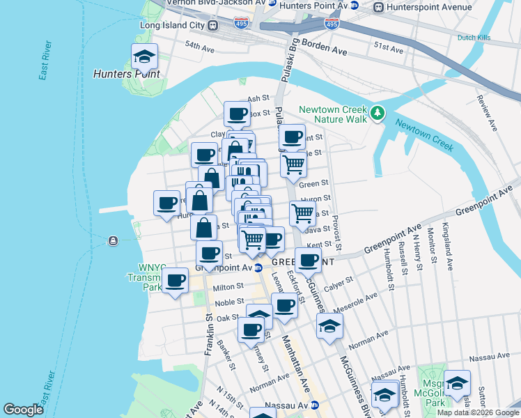 map of restaurants, bars, coffee shops, grocery stores, and more near in Brooklyn