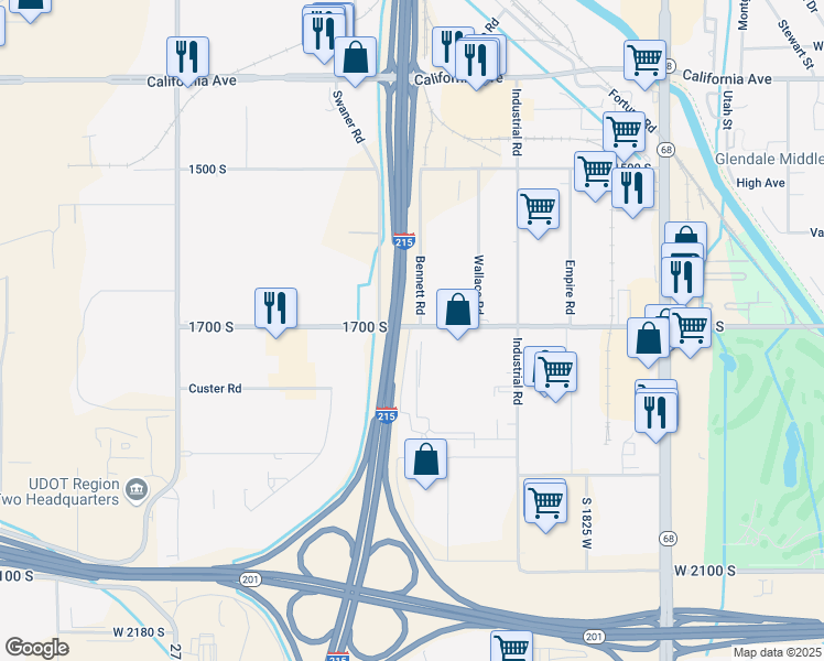 map of restaurants, bars, coffee shops, grocery stores, and more near in Salt Lake City