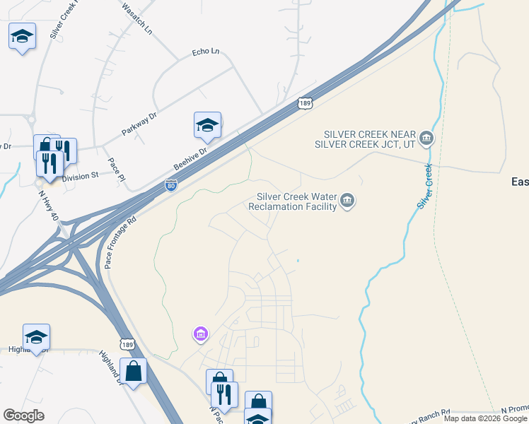 map of restaurants, bars, coffee shops, grocery stores, and more near 1317 Artemisia Way in Park City