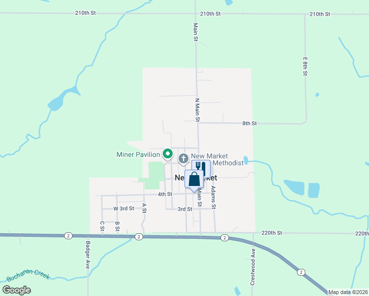 map of restaurants, bars, coffee shops, grocery stores, and more near 698 Washington St in New Market