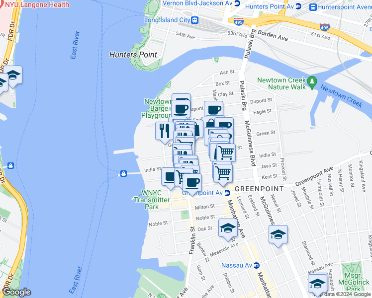 map of restaurants, bars, coffee shops, grocery stores, and more near in Brooklyn
