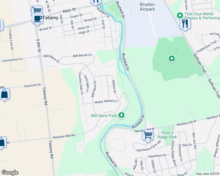 map of restaurants, bars, coffee shops, grocery stores, and more near 16 Cobblestone Drive in Easton