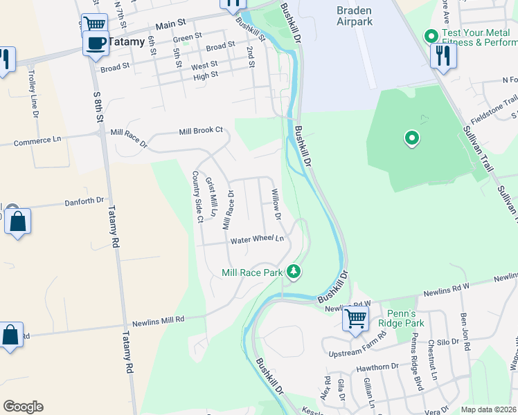 map of restaurants, bars, coffee shops, grocery stores, and more near 16 Cobblestone Drive in Easton