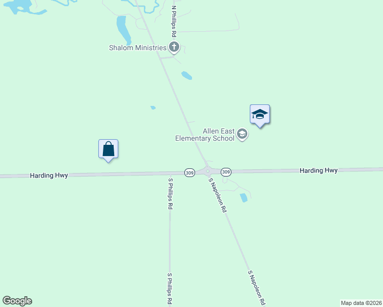 map of restaurants, bars, coffee shops, grocery stores, and more near 640 South Napoleon Road in Harrod