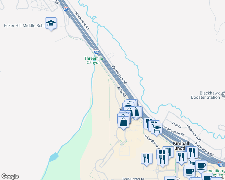 map of restaurants, bars, coffee shops, grocery stores, and more near 7035 North 2200 West in Park City