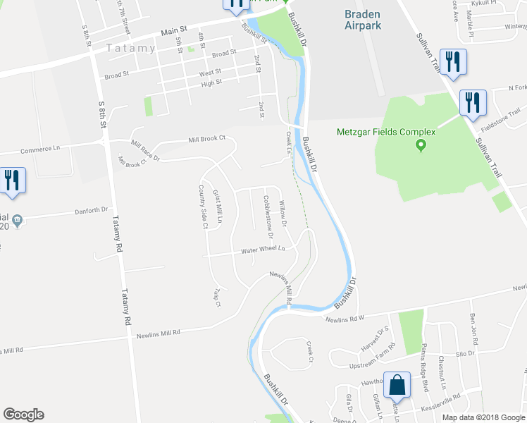 map of restaurants, bars, coffee shops, grocery stores, and more near 34 Cobblestone Drive in Easton