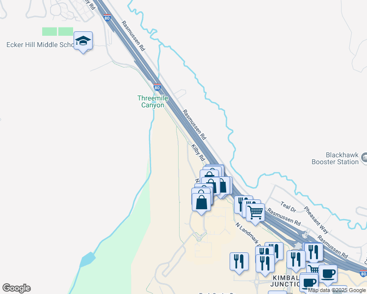 map of restaurants, bars, coffee shops, grocery stores, and more near in Summit County