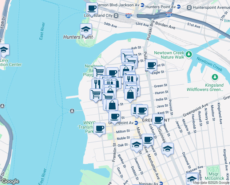 map of restaurants, bars, coffee shops, grocery stores, and more near in Brooklyn