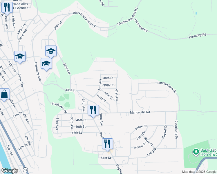 map of restaurants, bars, coffee shops, grocery stores, and more near 3913 39th Street in New Brighton